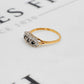 Pre-Owned 9ct Gold Sapphire & CZ Cluster Ring Size L.5