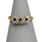 Pre-Owned 9ct Gold Sapphire & CZ Cluster Ring Size L.5