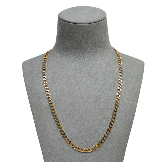 Pre-Owned 9ct Gold 4mm Curb Chain Necklace 20 Inch