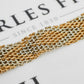 Pre-Owned 9ct Gold 2 Tone 8 Bar Gate Bracelet