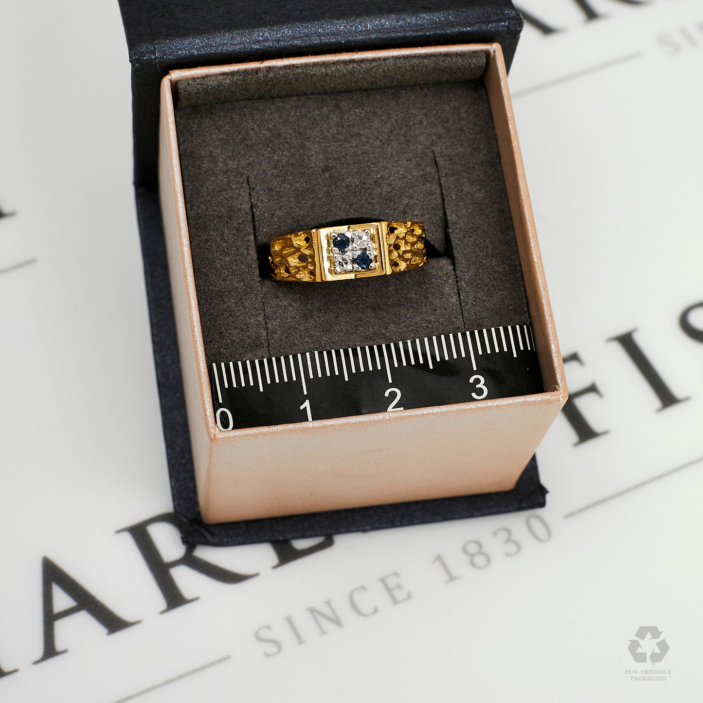 Pre-Owned 18ct Gold Sapphire & Diamond Ring Size L
