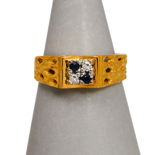 Pre-Owned 18ct Gold Sapphire & Diamond Ring Size L