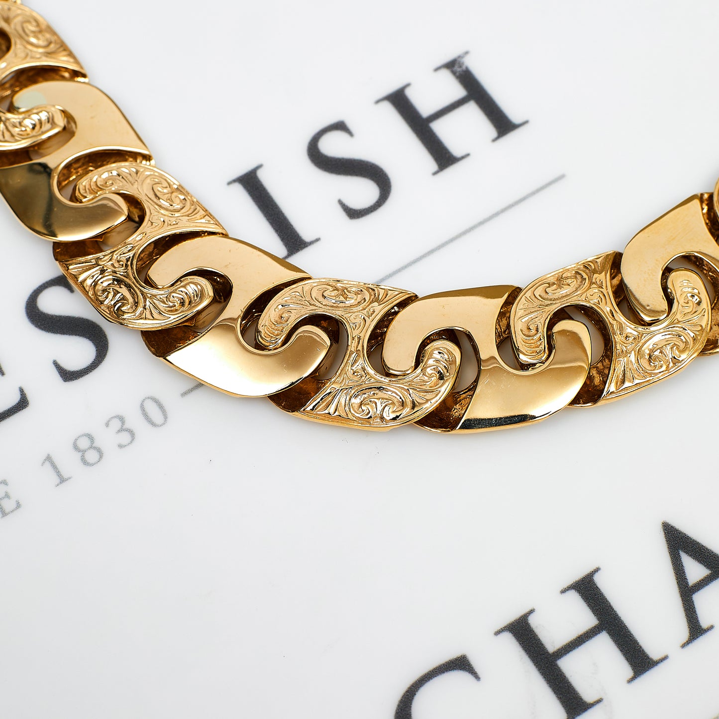 Pre-Owned 9ct Gold Mens Pattern Polish Anchor Link Bracelet