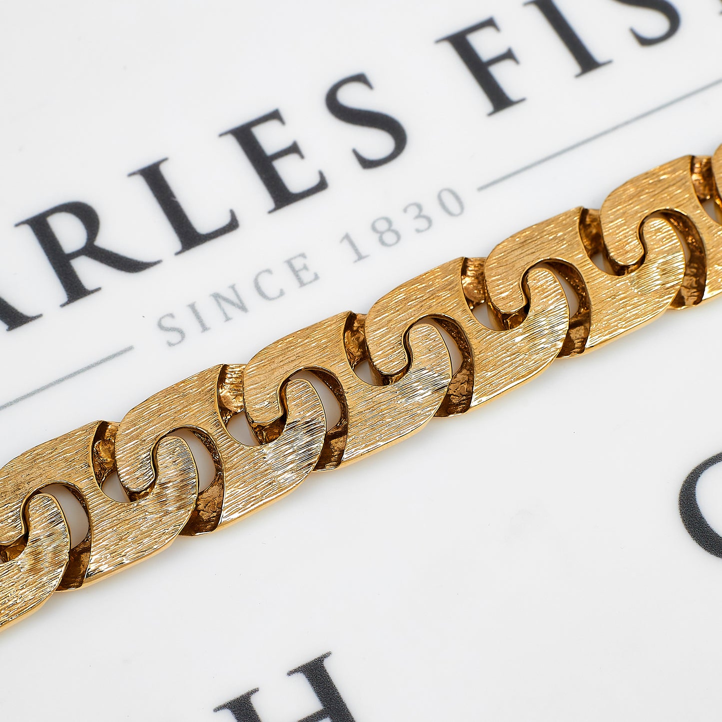Pre-Owned 9ct Gold Mens Pattern Polish Anchor Link Bracelet