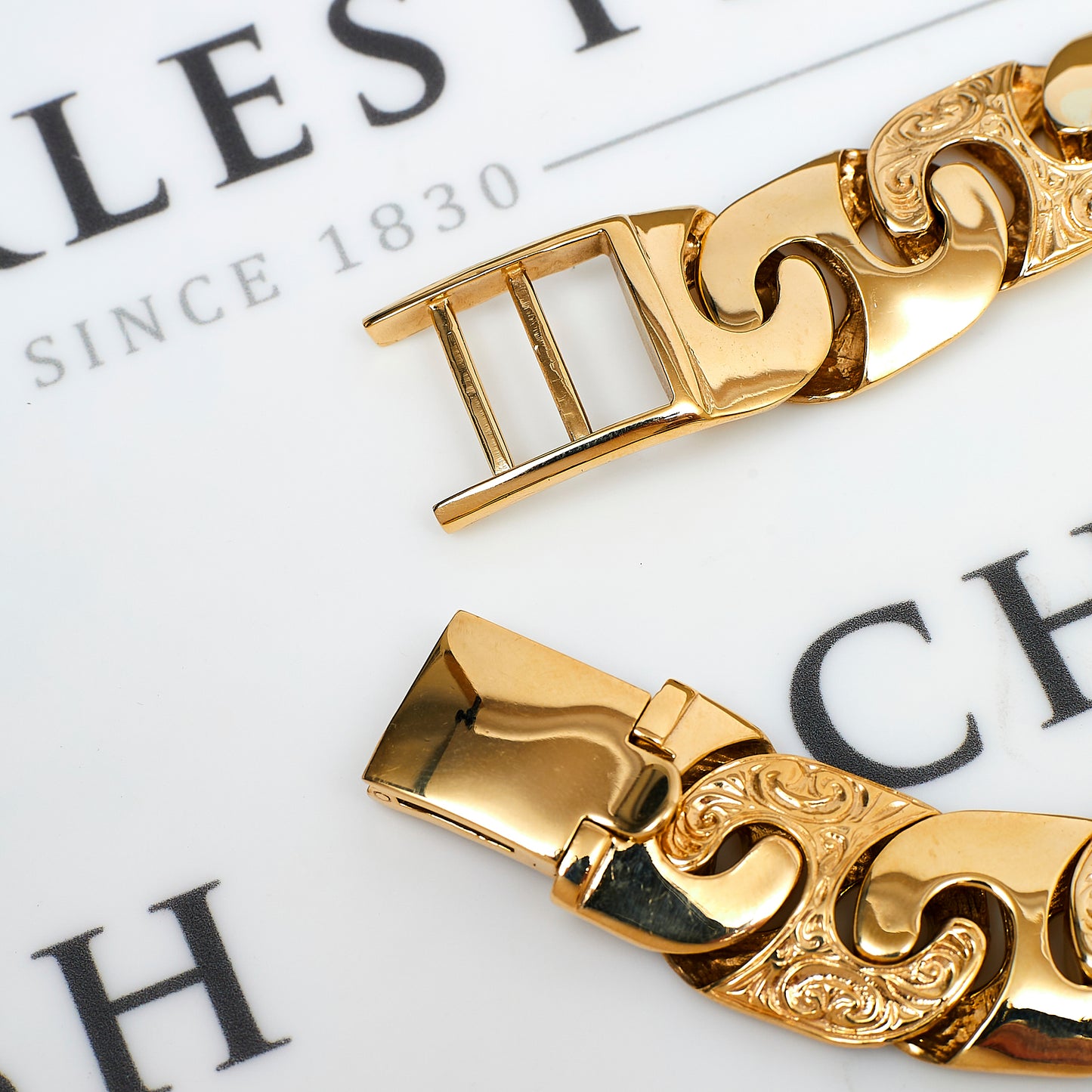 Pre-Owned 9ct Gold Mens Pattern Polish Anchor Link Bracelet