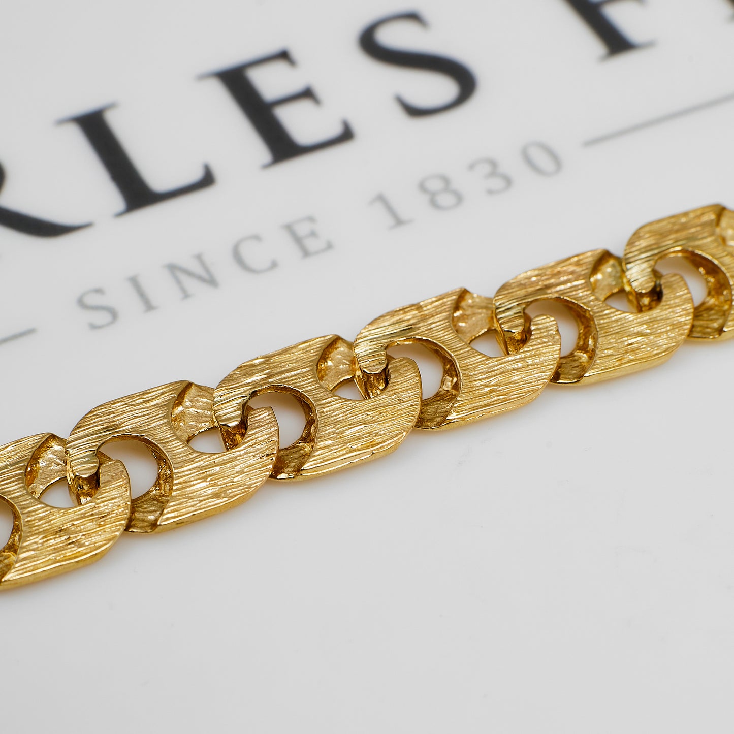 Pre-Owned 9ct Gold Pattern Polish Anchor Chain Necklace