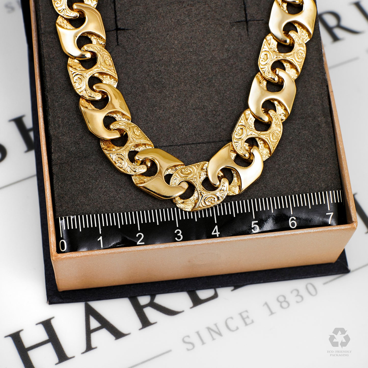 Pre-Owned 9ct Gold Pattern Polish Anchor Chain Necklace