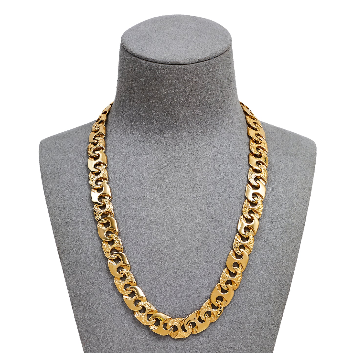 Pre-Owned 9ct Gold Pattern Polish Anchor Chain Necklace
