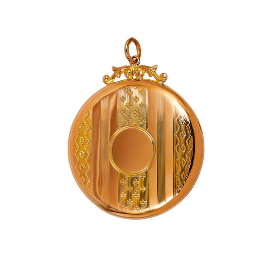 Pre-Owned 9ct Gold Round Pocket Watch Design Locket 