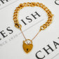 Pre-Owned 9ct Gold Curb Bracelet & Padlock 7 Inch