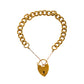Pre-Owned 9ct Gold Curb Bracelet & Padlock 7 Inch