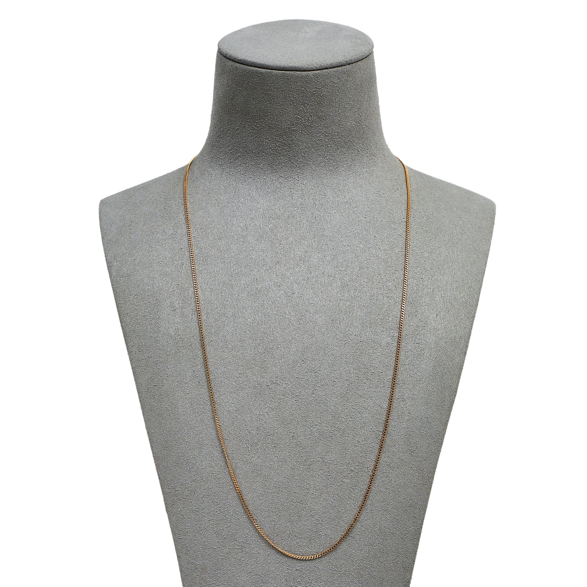 Pre-Owned 9ct Gold Fine Curb Chain Necklace 22 Inch 