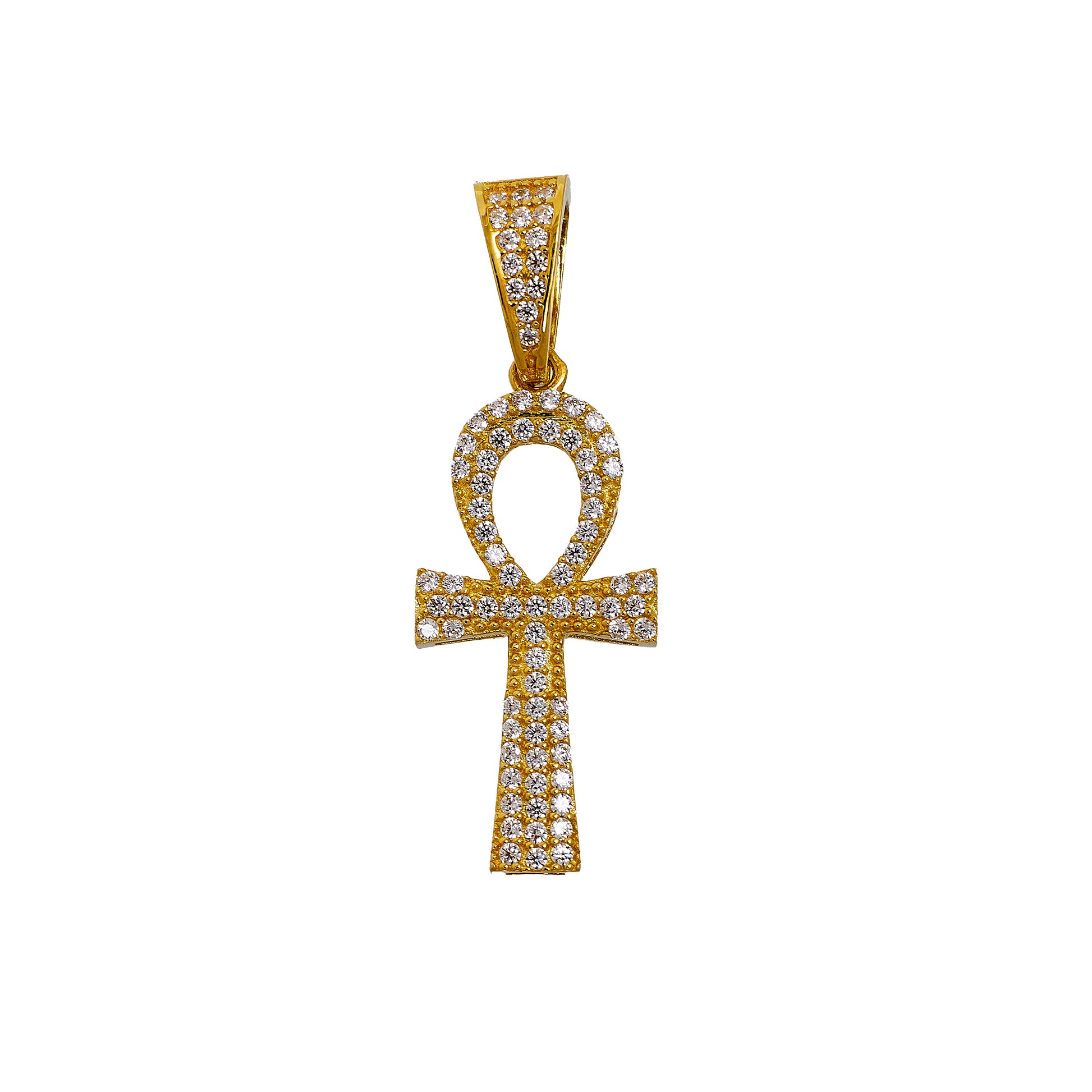 Pre-Owned 9ct Gold CZ Ankh Pendant