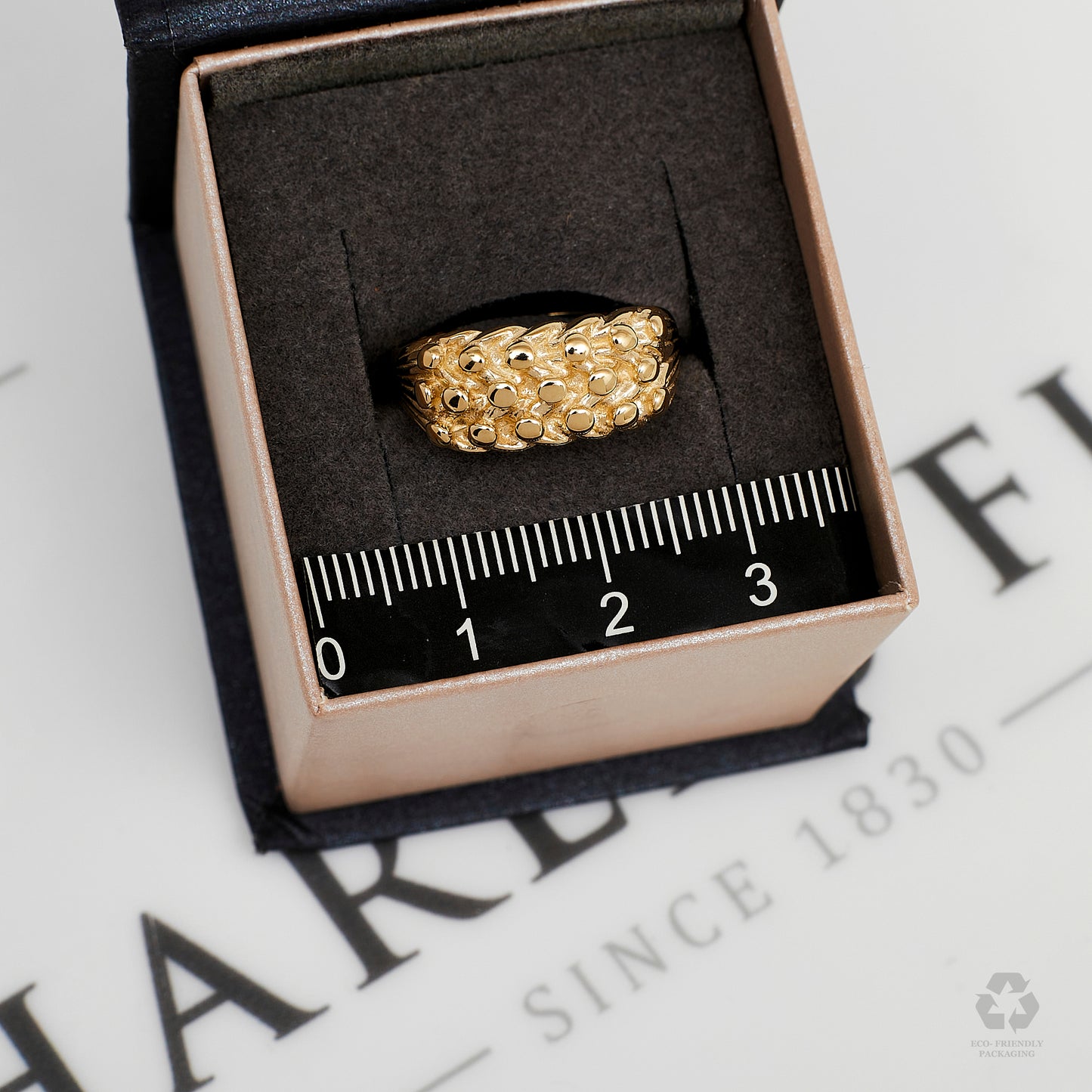 Pre-Owned 9ct Gold 3 Row Shot Ring Size O