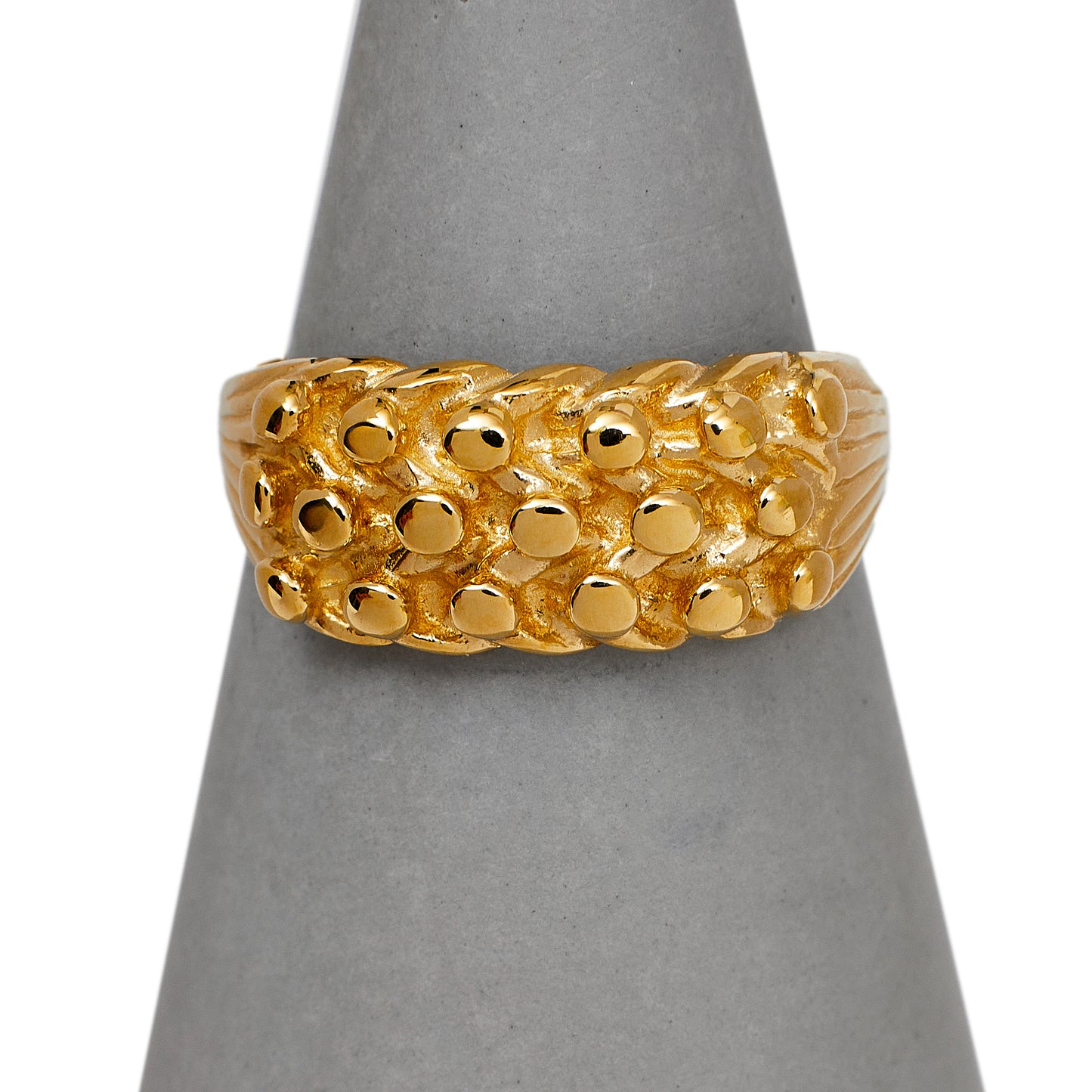 Pre-Owned 9ct Gold 3 Row Shot Ring Size O