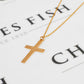 Pre-Owned 9ct Gold Circle Pattern Cross Pendant