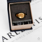 Pre-Owned 9ct Gold Square Starburst Corner Signet Ring
