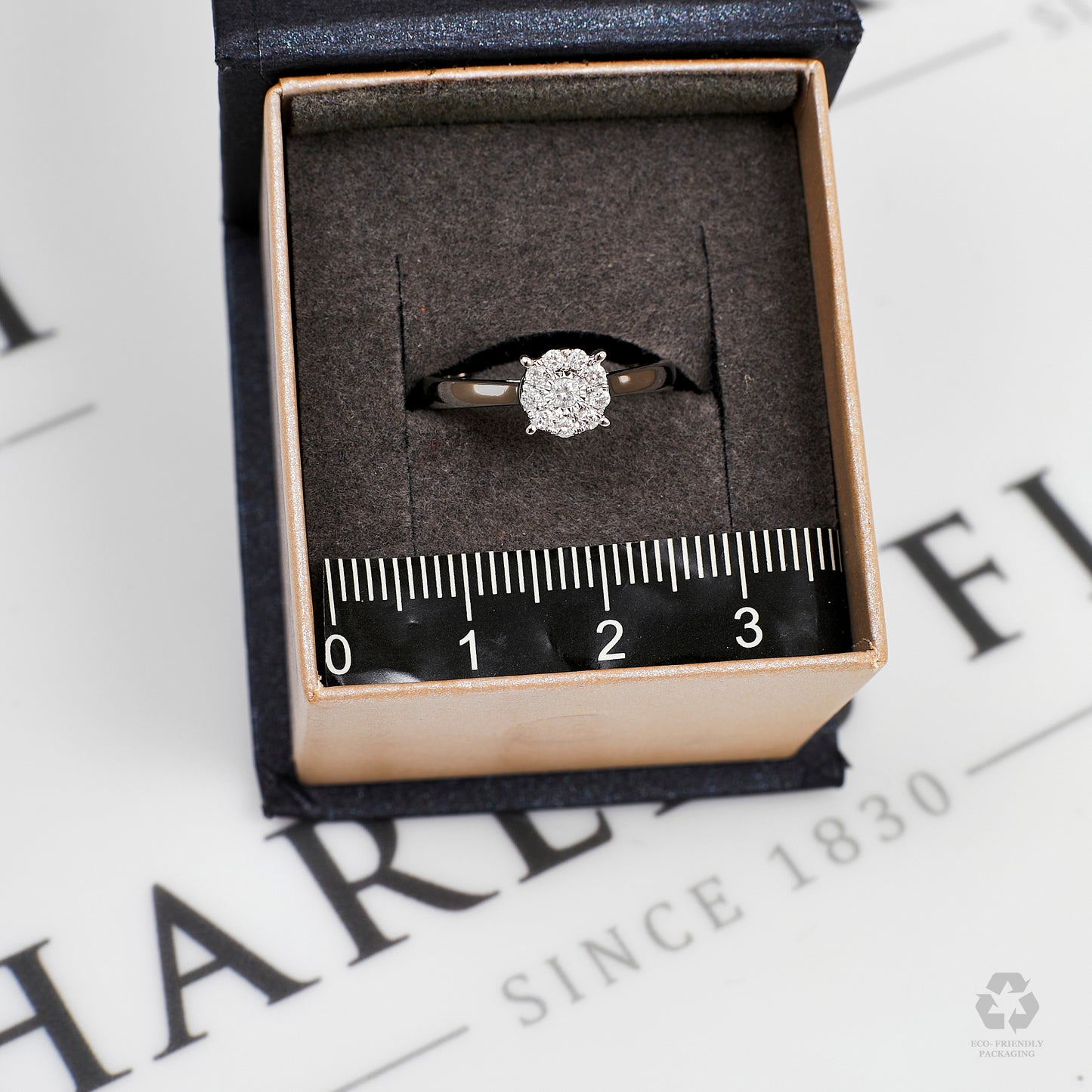 Pre-Owned 9ct White Gold CZ Dress Ring Size K
