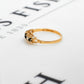 Pre-Owned 9ct Gold Sapphire & CZ Dress Ring Size O