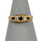Pre-Owned 9ct Gold Sapphire & CZ Dress Ring Size O