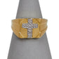Pre-Owned 9ct Gold Diamond Cross Signet Ring Size R