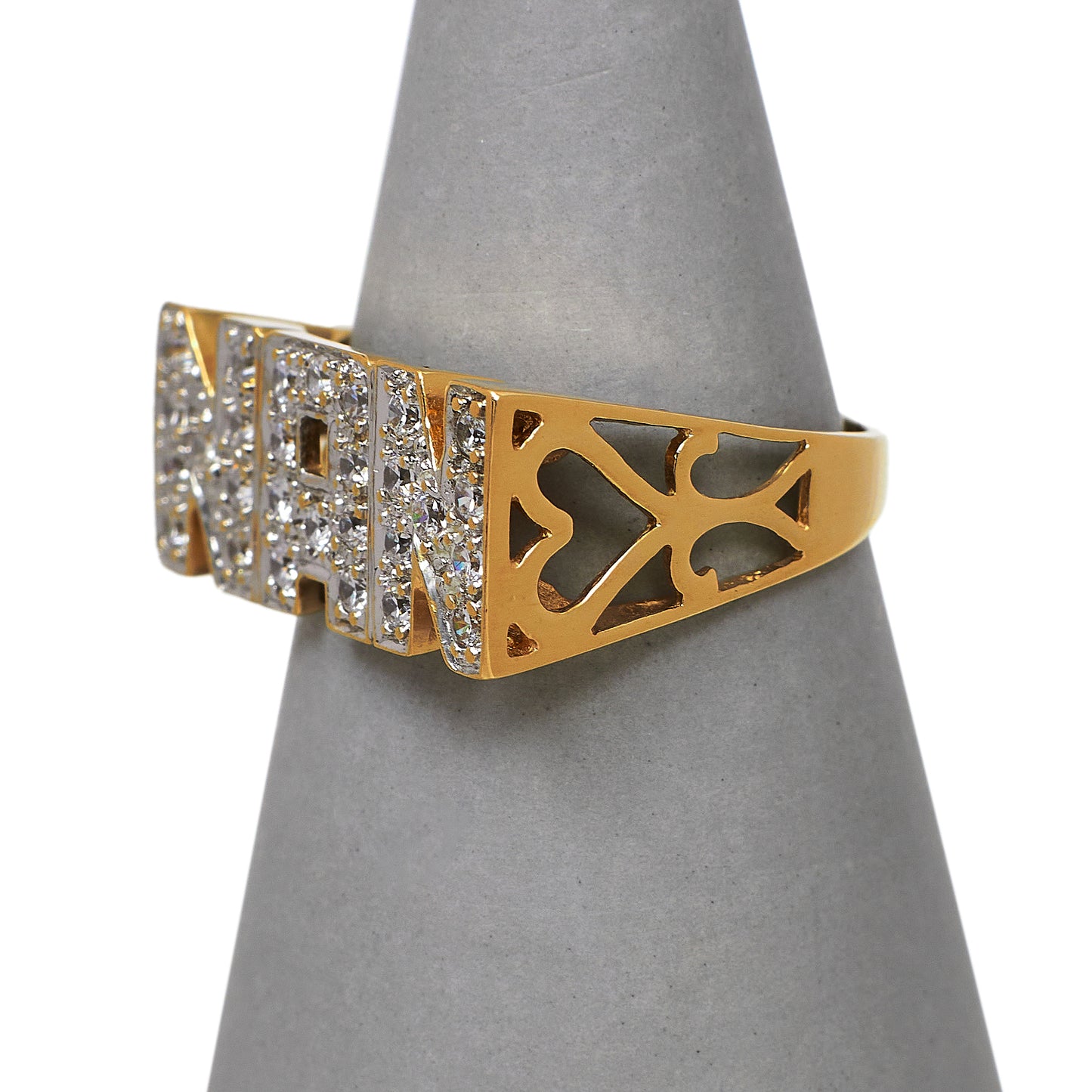 Pre-Owned 9ct Gold & CZ NAN Ring Size N