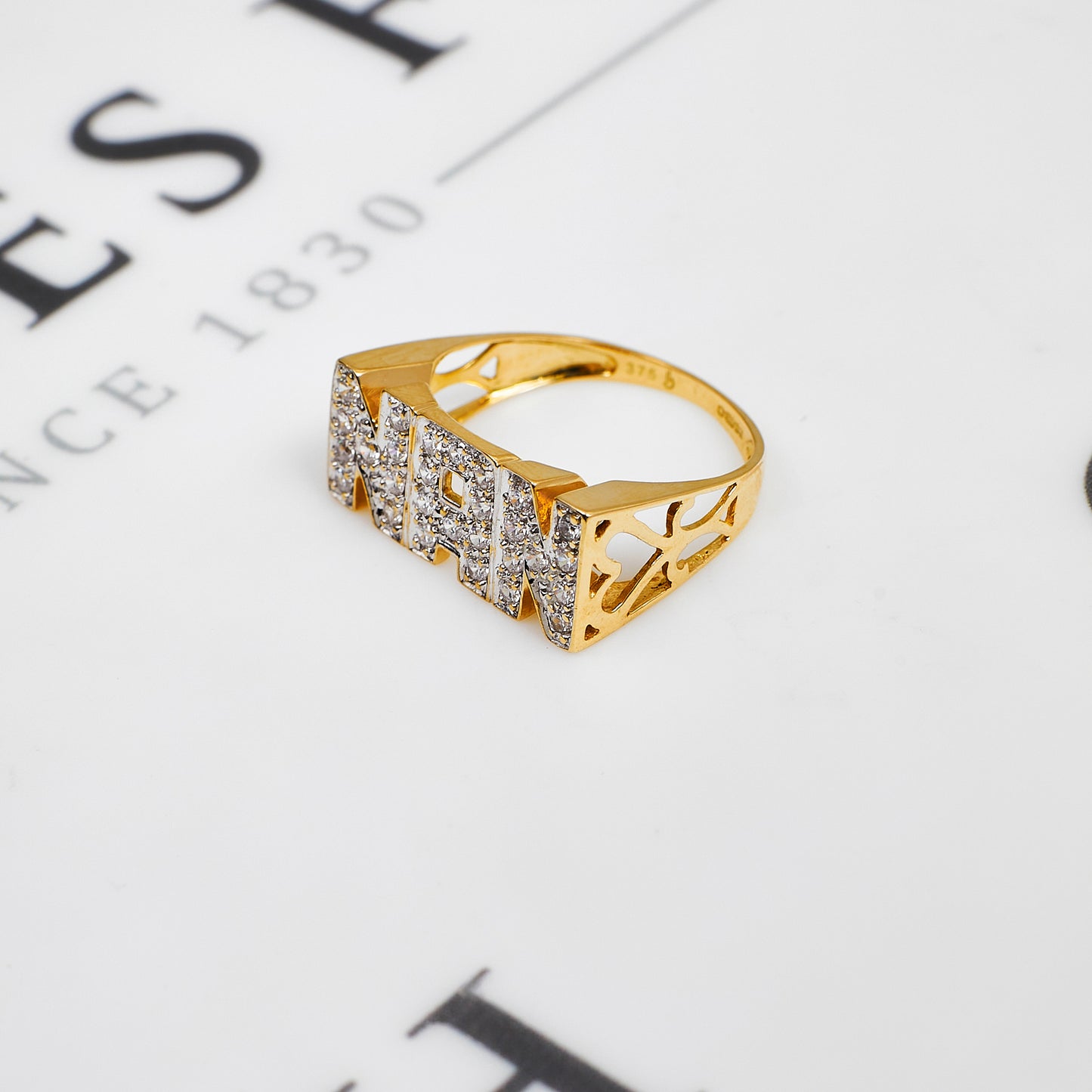 Pre-Owned 9ct Gold & CZ NAN Ring Size N