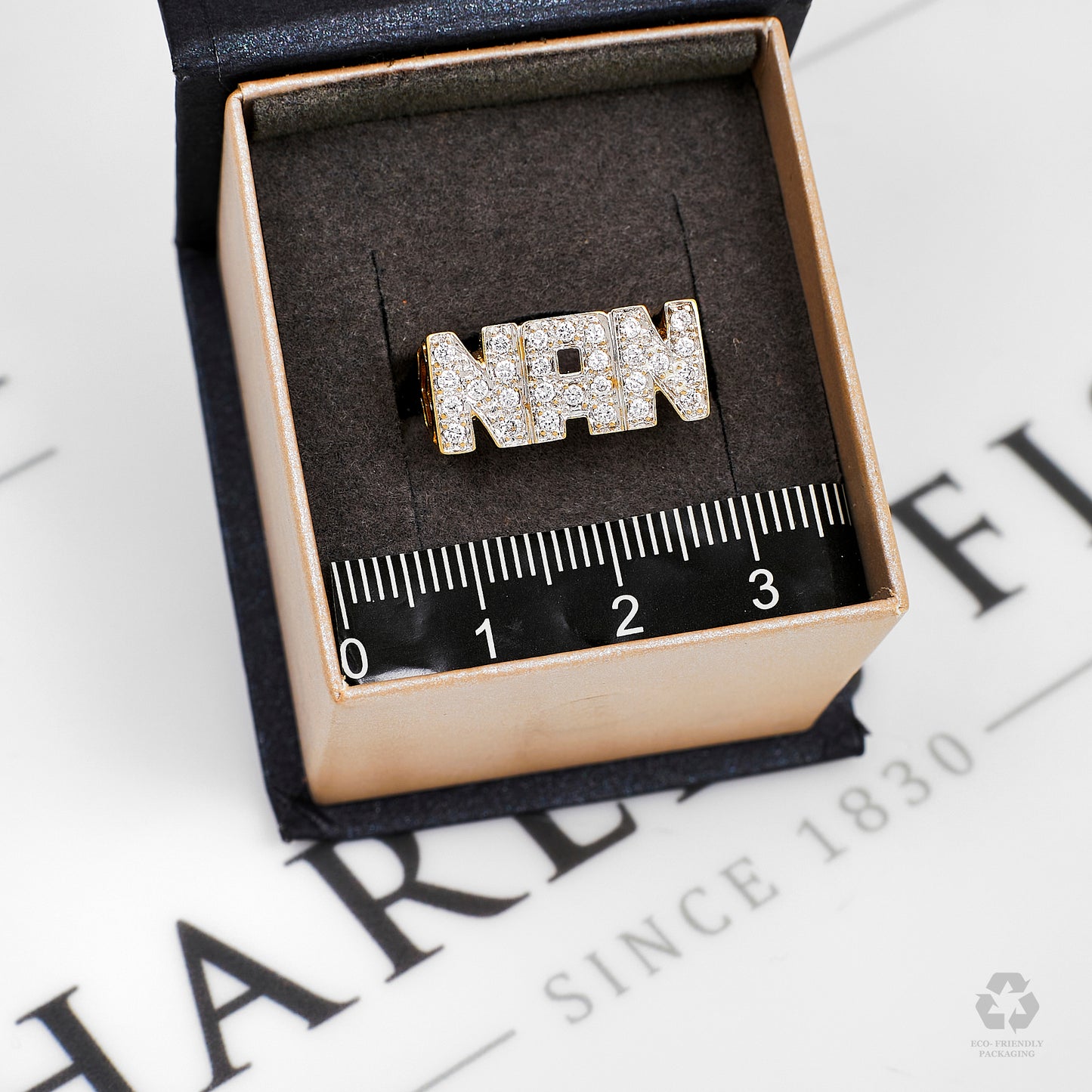 Pre-Owned 9ct Gold & CZ NAN Ring Size N