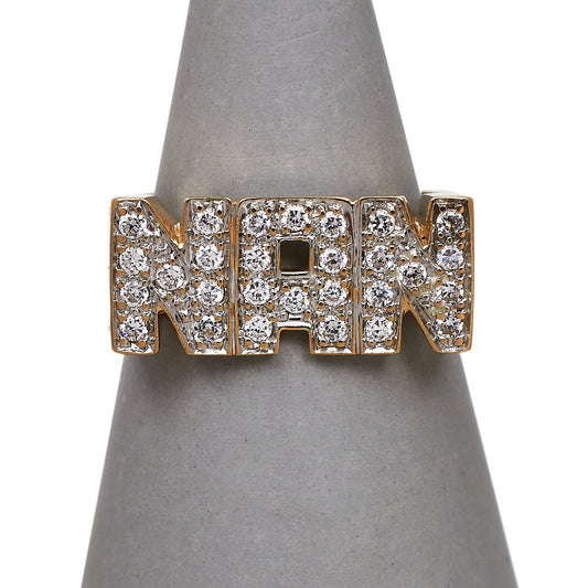 Pre-Owned 9ct Gold & CZ NAN Ring Size N