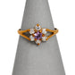Pre-Owned 9ct Gold Amethyst & CZ  Cluster Ring Size L