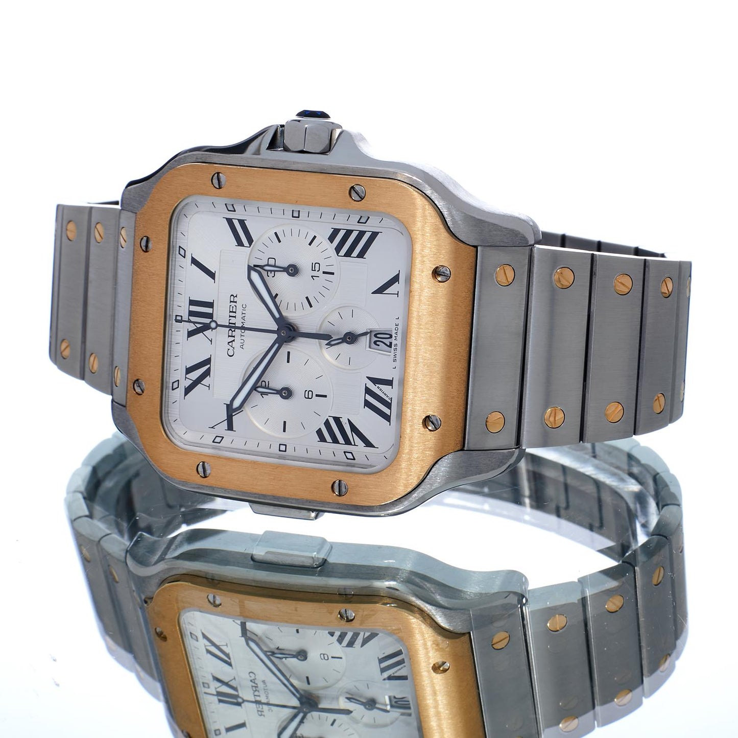 Pre-Owned Cartier Santos de Cartier Chronograph W2SA0008