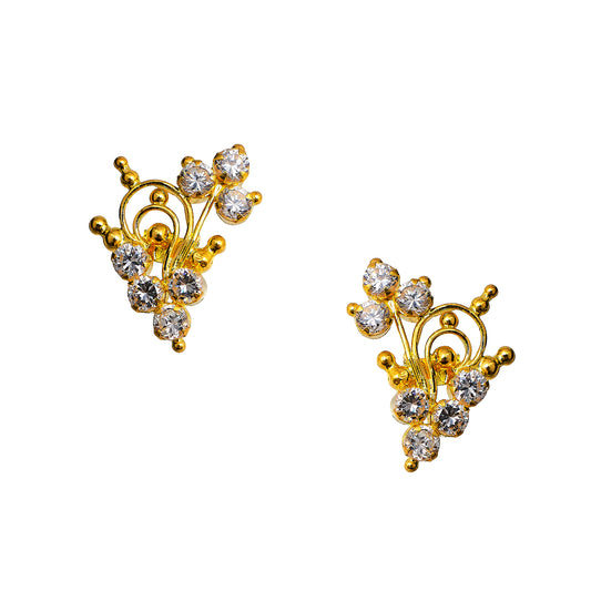 Pre-Owned 22ct Gold CZ Stud Earrings
