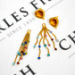 Pre-Owned 22ct Gold Multicolor Bead Drop Earrings