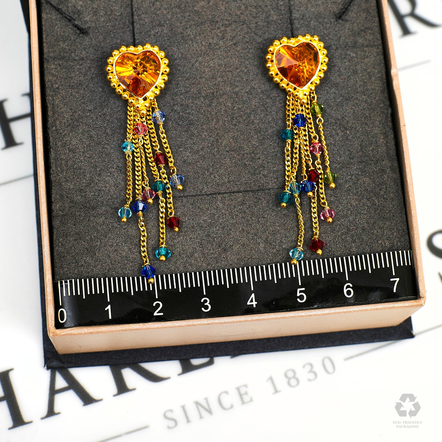 Pre-Owned 22ct Gold Multicolor Bead Drop Earrings