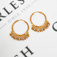 Pre-Owned 22ct Gold 2 Tone Sleeper Hoop Earrings Beads Drop