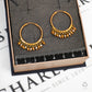 Pre-Owned 22ct Gold 2 Tone Sleeper Hoop Earrings Beads Drop