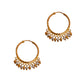 Pre-Owned 22ct Gold 2 Tone Sleeper Hoop Earrings Beads Drop