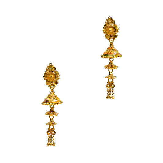 Pre-Owned 22ct Gold Jhumka Drop Earrings