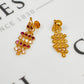 Pre-Owned 22ct Gold Synthetic Red & White Stone Earrings