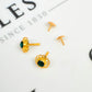 Pre-Owned 22ct Gold Round Green & White CZ  Drop Earrings