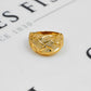 Pre-Owned 14ct Gold Barked Plait Design Bump Ring Size M.5