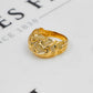 Pre-Owned 14ct Gold Barked Plait Design Bump Ring Size M.5