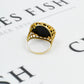 Pre-Owned 9ct Gold Dollar Symbol Round Onyx Ring Size R