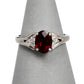 Pre-Owned 18ct White Gold Garnet & Diamond Ring Size M