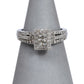 Pre-Owned 18ct White Gold Rectangular Diamond Cluster Ring