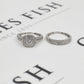 Pre-Owned 18ct White Gold Diamond Ring Wedding SET Size N.5