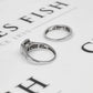 Pre-Owned 18ct White Gold Diamond Ring Wedding SET Size N.5