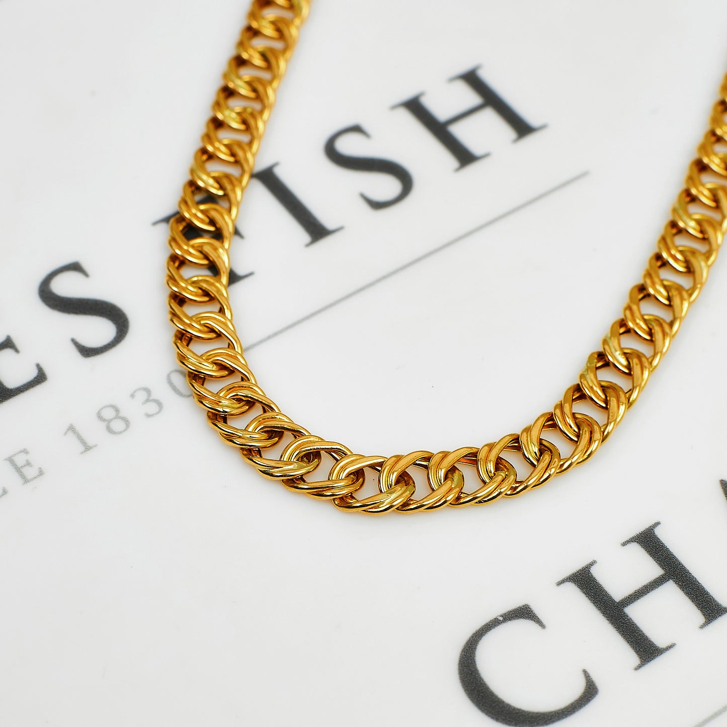 Pre-Owned 18ct Gold Double Curb Chain Necklace 20 Inch