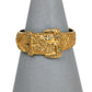 Pre-Owned 9ct Gold Mens Floral Pattern Buckle Ring Size X