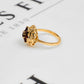 Pre-Owned 9ct Gold 7 Garnet Cluster Ring Size K